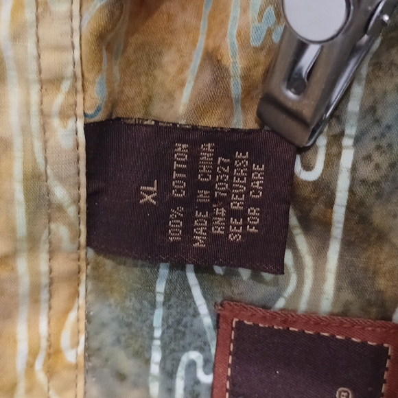 Basic Options XL Men's Tie dye pattern Green yellow Aloha Hawaiian Shirt - Picture 6 of 7